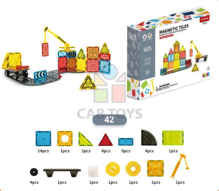 Magnetická stavebnice Dream Builder 42ks sada - Magnetic Tiles