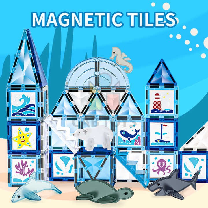 Magnetická stavebnica Window Art Ocean 40ks - Magnetic Tiles