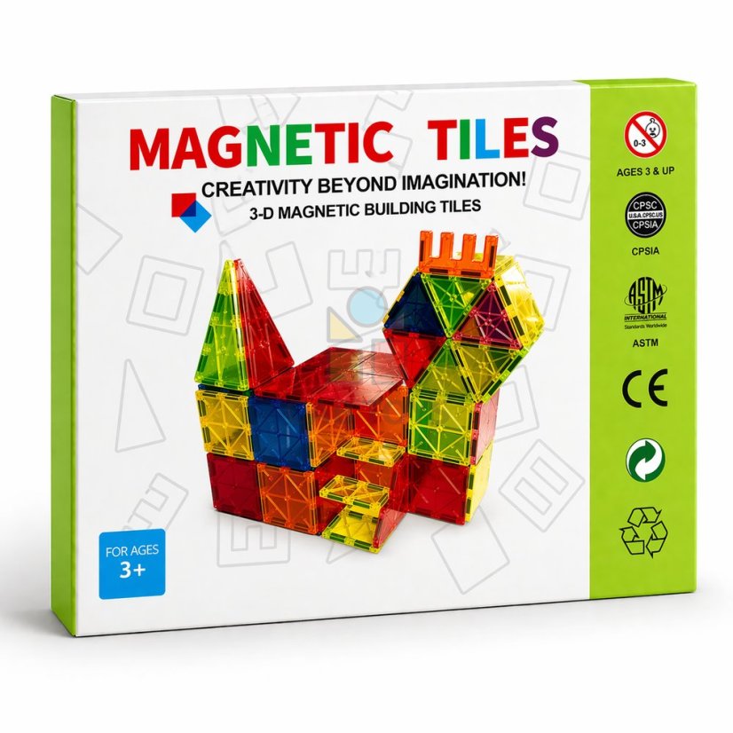 Magnetická stavebnice pro děti sada 60ks – Magnetic Tiles II