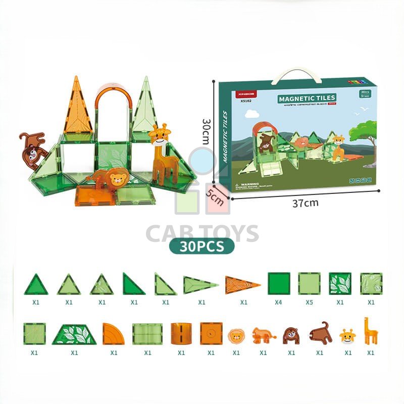 Magnetická stavebnice Animal sada 30ks – Magnetic Tiles