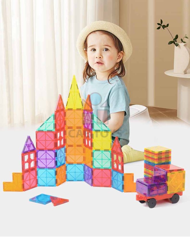 Magnetická stavebnice pro děti sada 120ks – Magnetic Tiles II