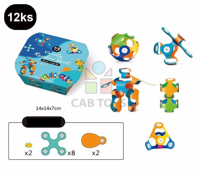 Magnetická stavebnica Flexy - 12ks