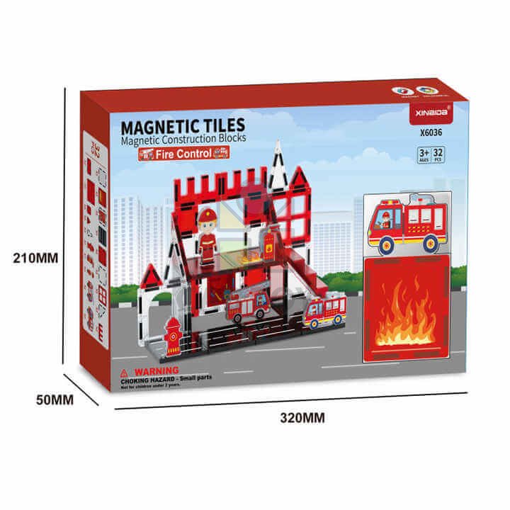Magnetická stavebnica Fire Control 32ks - Magnetic Tiles
