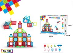 Magnetická stavebnica 45ks sada - Magnetic Tiles