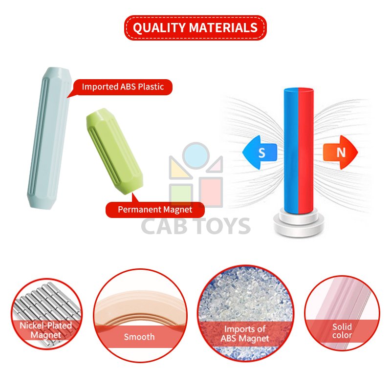 Magnetická stavebnice 32ks - Solid Color Magnetic Sticks
