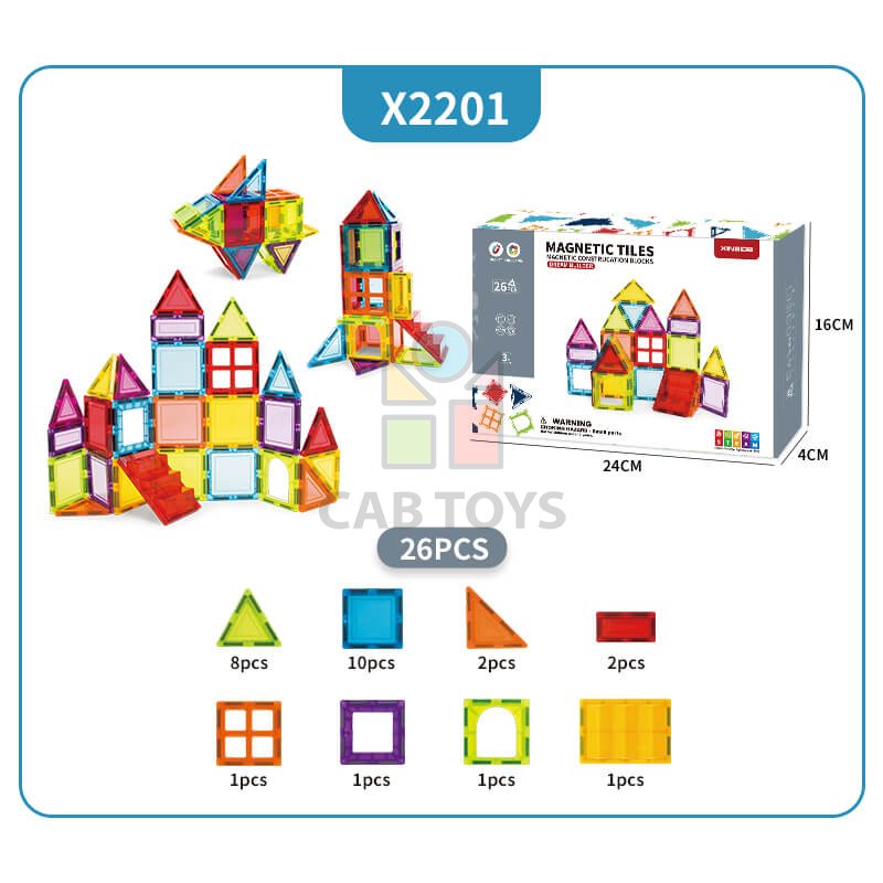 Magnetická stavebnice Dream Builder 26ks sada - Magnetic Tiles