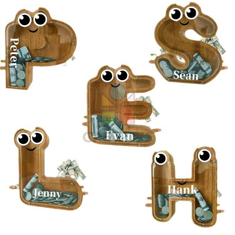 Pokladnička drevená - Písmenko V