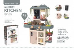 Detská interaktívna kuchynka 42 dielna - sivá