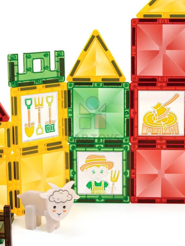 Magnetická stavebnice Window Art Farm 80ks – Magnetic Tiles