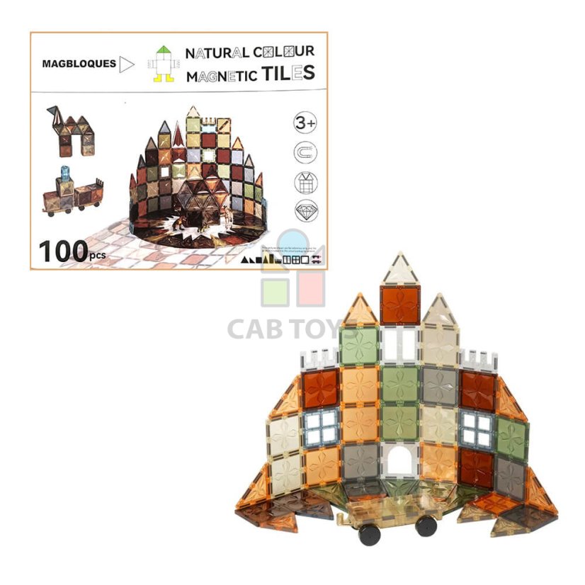 Magnetická stavebnice natural  100ks – Magnetic Tiles