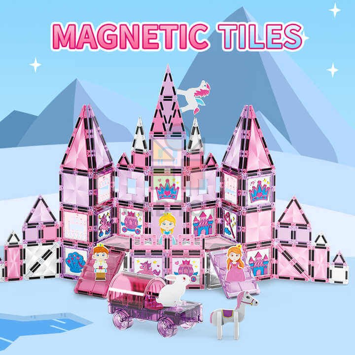 Magnetická stavebnica Window Art Castle 50ks - Magnetic Tiles