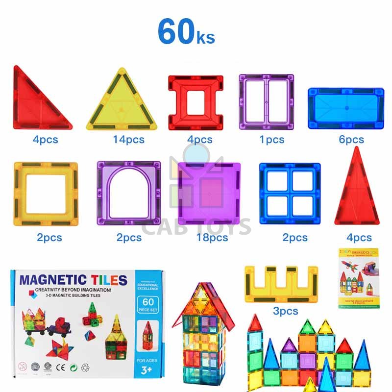 Magnetická stavebnice - 60 dílů