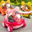 Natahovací autíčko pro děti Medvídek - růžové